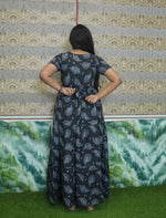 Rayon Feather Printed 3 Layer Frock with Back Tie, Pocket Mangai Nighties