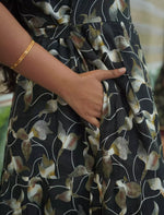 Rayon Abstract Floral Print 3 Layer Frock with Back Tie & Side Pocket | Mangai Nighties