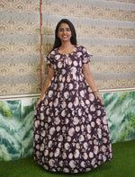 Rayon Floral Print 3 Layer Frock with Back Tie & Layer Frock | Mangai Nighties