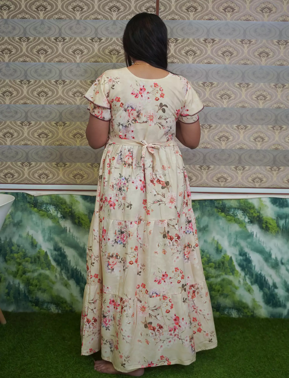 Rayon 3 Layer Frock with Curve Neck & Side Pocket Mangai Nighties