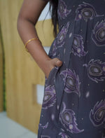 Rayon Feather Printed 3 Layer Frock with Back Tie, Pocket Mangai Nighties