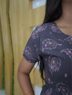 Rayon Feather Printed 3 Layer Frock with Back Tie, Pocket Mangai Nighties