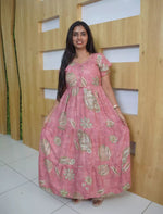 Alpine Floral & Abstract Print 3-Layer Frock with Pocket - Mangai Nighties