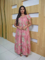 Alpine Floral & Abstract Print 3-Layer Frock with Pocket - Mangai Nighties