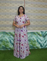 Rayon Floral Print 3-Layer Frock with Side Pocket - Mangai Nighties