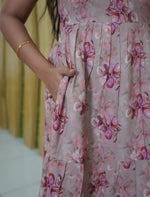 Rayon Floral Printed 3 Layer Frock Style with Back Tie - Mangai Nighties