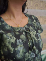 Rayon Floral Print 3 Layer Frock with Layered Sleeves- Mangai Nighties
