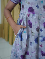 Rayon Floral Print 3-Layer Frock with Side Pocket - Mangai Nighties