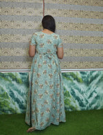 Rayon Floral Printed 3 Layer Frock Style with Back Tie - Mangai Nighties