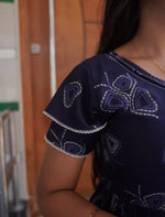 Alpine Abstract Geometric Print 3-Layer Frock with Layer Sleeves - Mangai Nighties