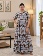 Mangai 3 Layer Frock Model Nighties Soft and Smooth Premium Quality Rayon Material , Fancy Frilled Sleeve Side Pocket , Back tie Rope Stylish Collection's for Trendy Women's (MRK)