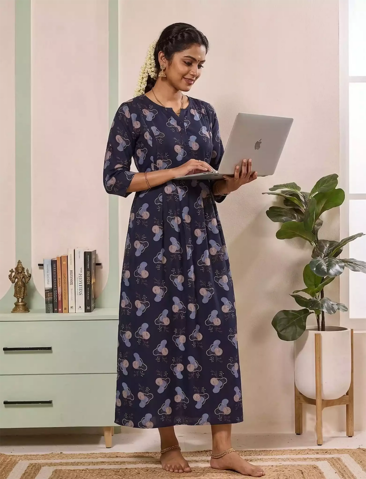 Navy Alpine Kurti Style – Mangai nighties