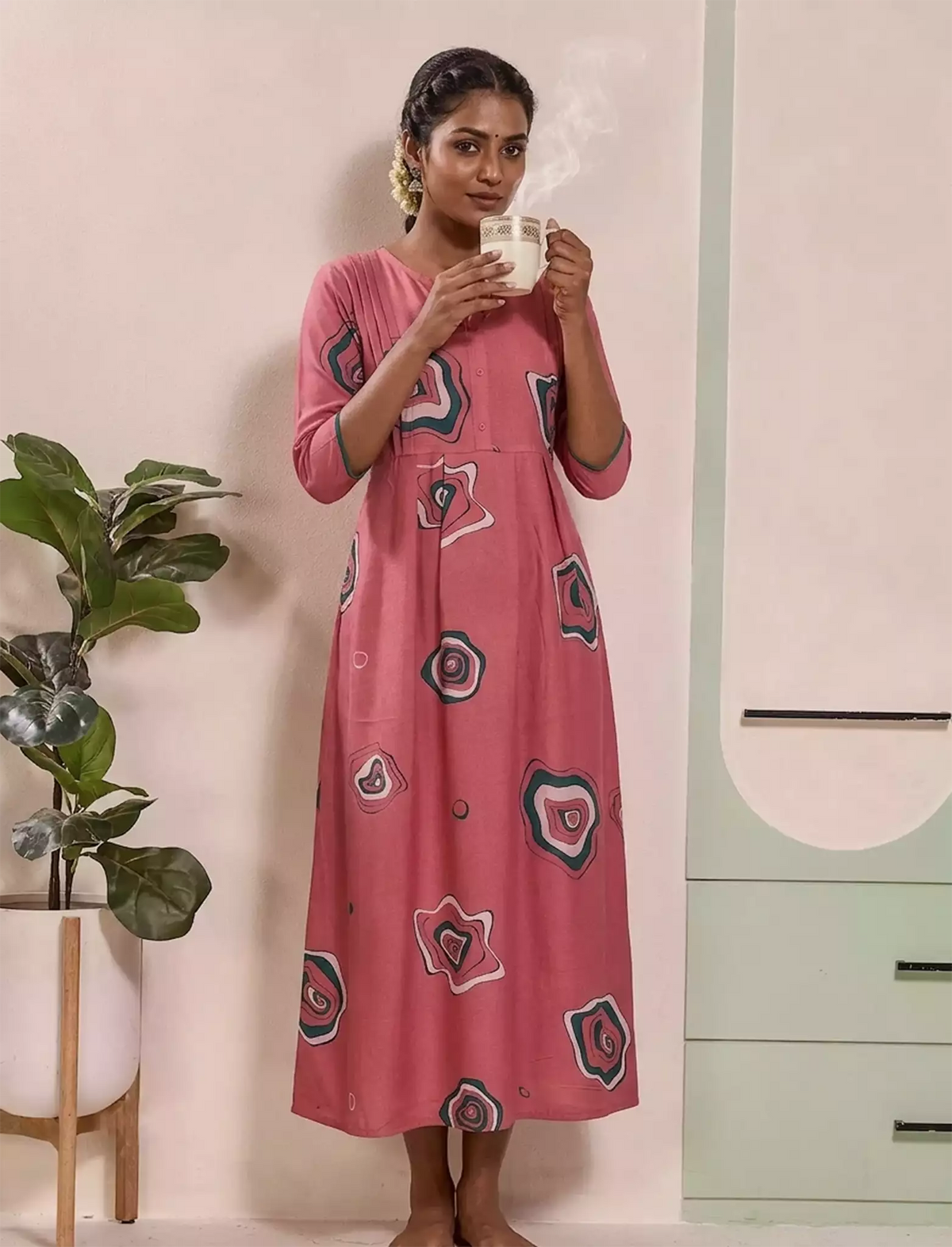Peach Alpine Kurti Style – Mangai nighties