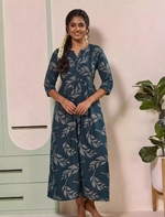 Teal Blue Alpine Kurti Style – Mangai nighties