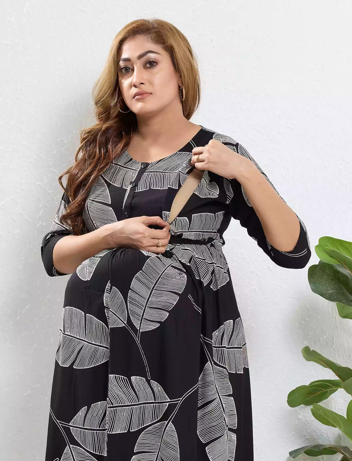 Rayon Maternity Wear Invisible Feeding Zip - Mangai Nighties