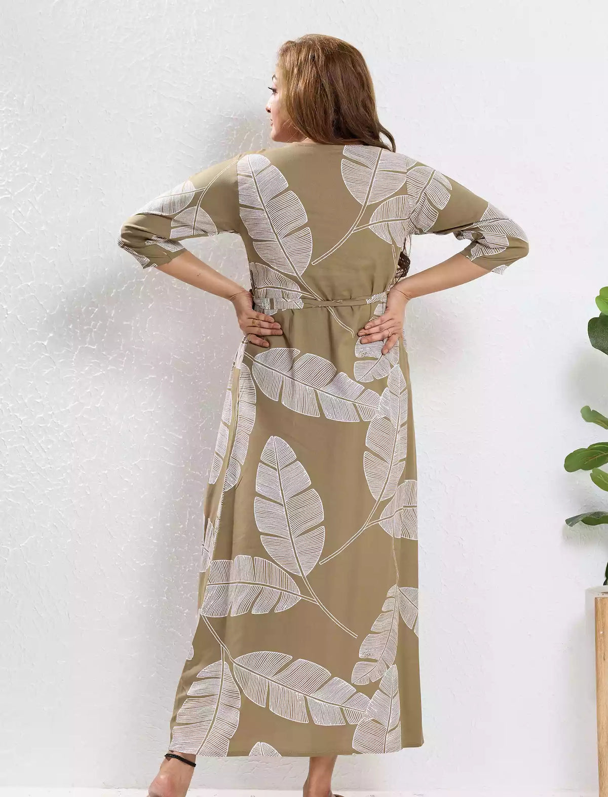 Rayon Maternity Feeding Long Frock Back View - Mangai Nighties