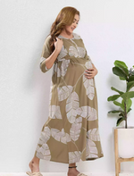 Rayon Feeding Maternity Long Frock - Mangai Nighties