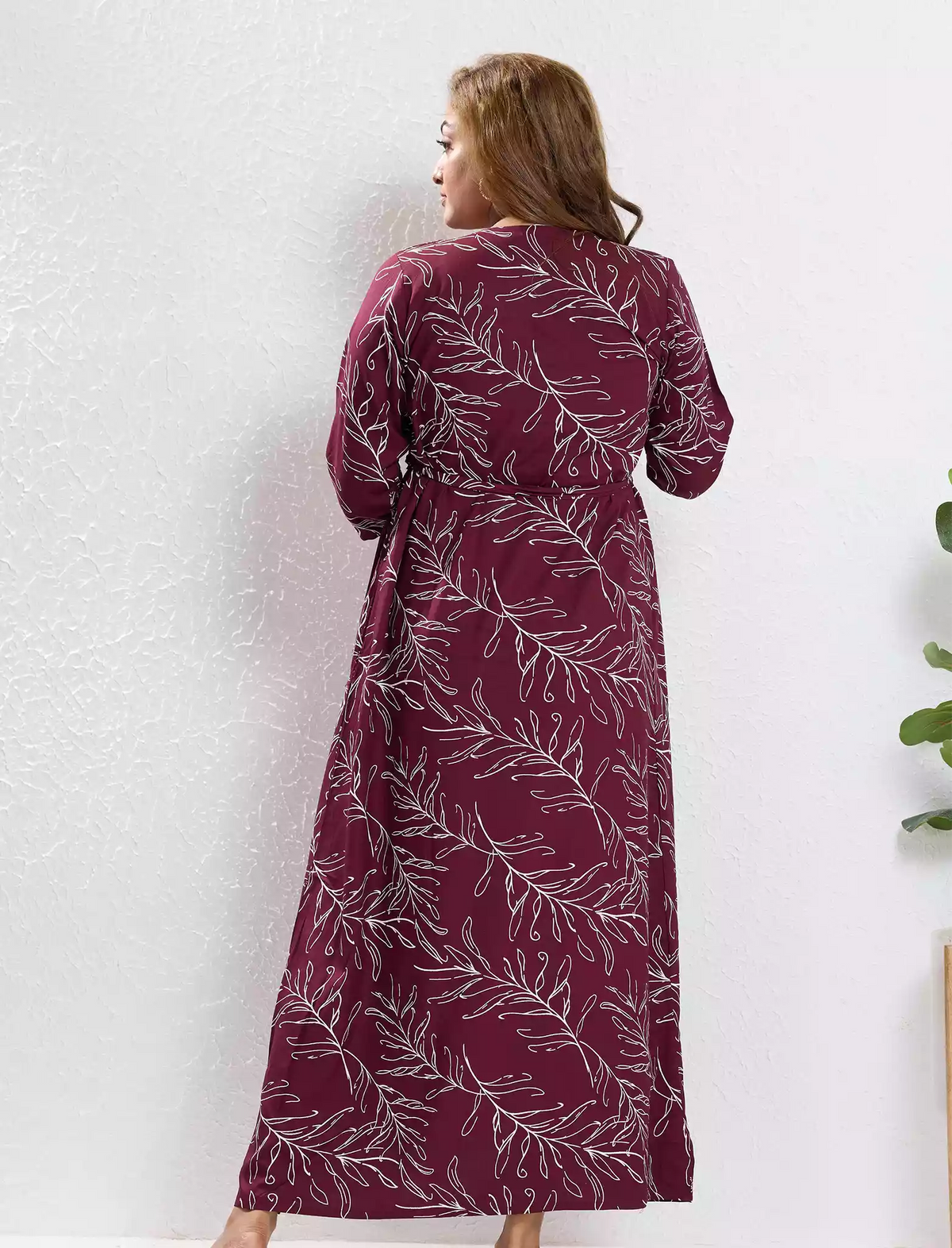 Rayon Maternity Feeding Long Frock Back View - Mangai Nighties
