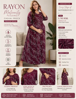 Rayon Feeding Maternity Long Frock - Mangai Nighties