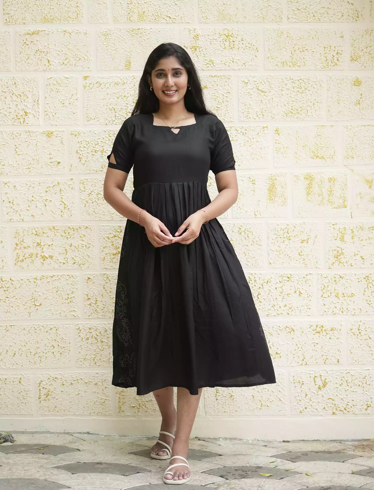 Rayon Stylish Neck Casual Wear Maxi Dress | Mangai Nighties