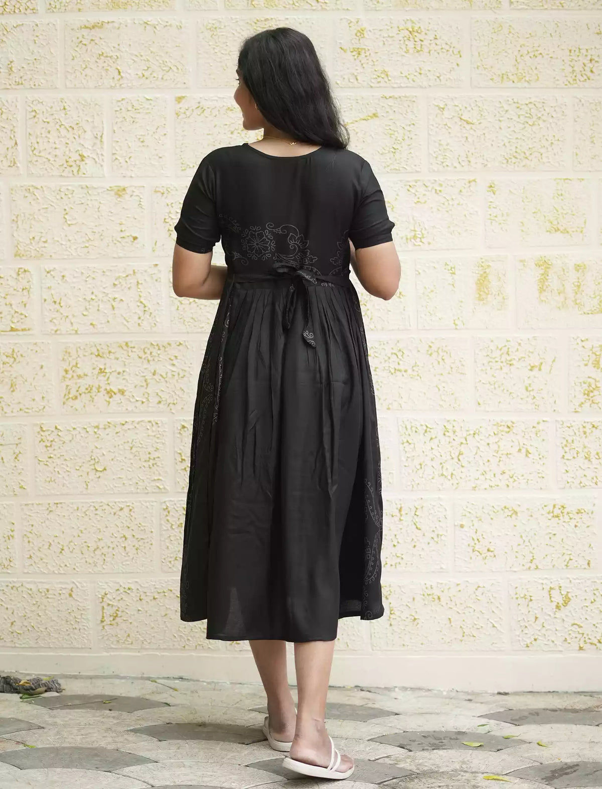 Rayon Stylish Neck Casual Wear Maxi Dress | Mangai Nighties