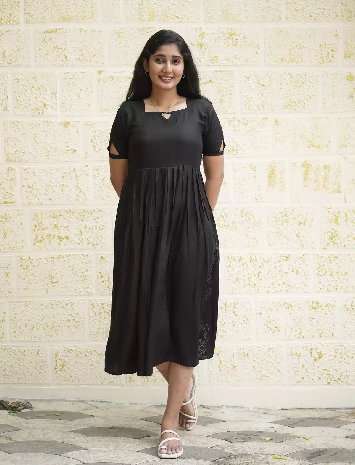 Rayon Stylish Neck Casual Wear Maxi Dress | Mangai Nighties