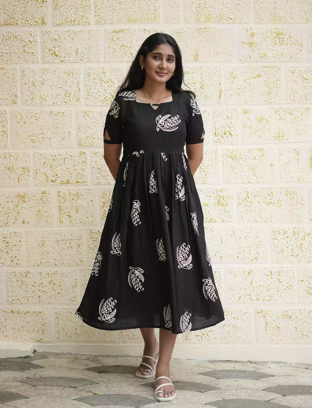 Rayon Paisley Print Casual Maxi Dress | Mangai Nighties
