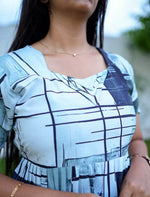 Rayon Geometric Print Flared Maxi Casual Wear | Mangai Nighties