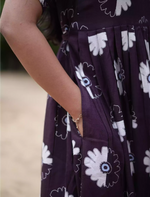 Rayon Floral Print Casual Wear Maxi Dress with Pocket | Mangai Nighties