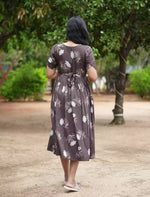 Rayon Floral Print Maxi Dress with Pocket | Mangai Nighties