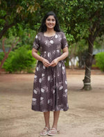 Rayon Floral Print Maxi Dress with Pocket | Mangai Nighties