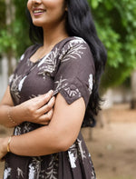 Rayon Floral Print Maxi Dress with Pocket | Mangai Nighties