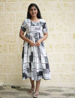 Rayon Geometric Print Flared Maxi Casual Wear | Mangai Nighties