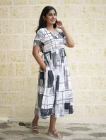 Rayon Geometric Print Flared Maxi Casual Wear | Mangai Nighties