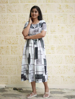 Rayon Geometric Print Flared Maxi Casual Wear | Mangai Nighties