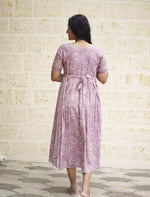 Rayon Floral Print Stylish Maxi Dress with Back Tie| Mangai Nighties