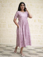 Rayon Floral Print Stylish Maxi Dress with Back Tie| Mangai Nighties