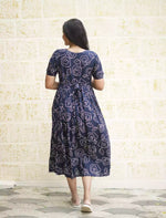 Rayon Floral Print Stylish Maxi Dress with Back Tie| Mangai Nighties
