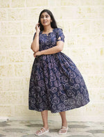 Rayon Floral Print Stylish Maxi Dress with Back Tie| Mangai Nighties