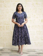 Rayon Floral Print Stylish Maxi Dress with Back Tie| Mangai Nighties
