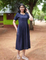 Rayon Stylish Neck Casual Wear Maxi Dress | Mangai Nighties