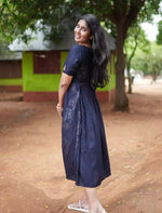 Rayon Stylish Neck Casual Wear Maxi Dress | Mangai Nighties