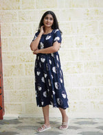 Rayon Floral Print Casual Wear Maxi Dress with Pocket | Mangai Nighties