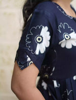 Rayon Floral Print Casual Wear Maxi Dress with Pocket | Mangai Nighties