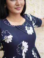 Rayon Floral Print Casual Wear Maxi Dress with Pocket | Mangai Nighties