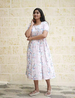 Rayon Floral Print Boat Neck Maxi Dress | Mangai Nighties