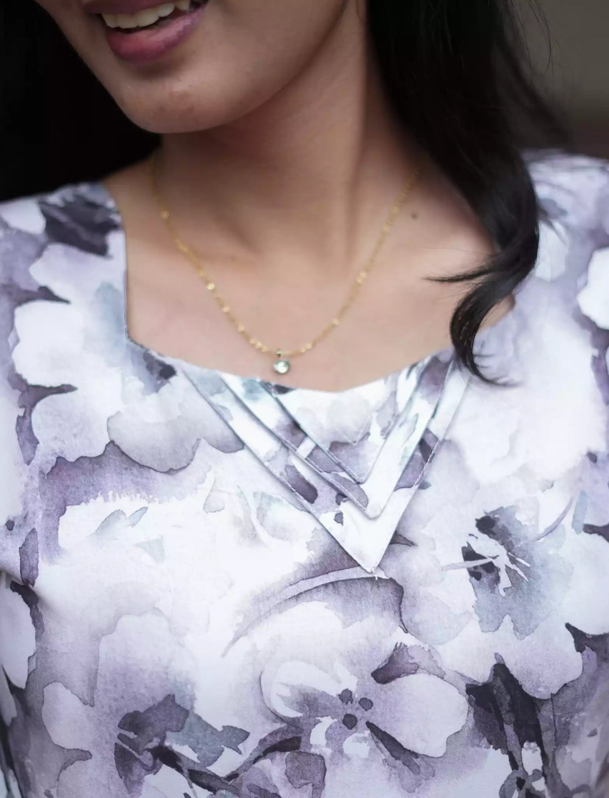 Rayon Floral Print Casual Maxi Dress with Boat Neck| Mangai Nighties