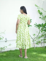 Rayon Tropical Floral Print Maxi Frock with Frilled Bottom - Mangai Nighties