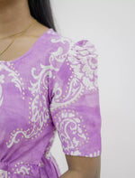 Rayon Paisley Print Puff Sleeve Gathering Maxi Frock with Side Pocket | Mangai Nighties