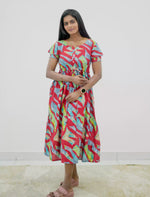 Rayon Abstract Foil Print Double Layer Sleeve Maxi | Mangai Nighties